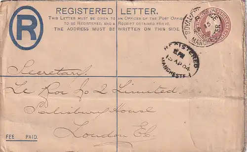 3539 - Großbritanien - Brief , Manchester - London , leer , v. 1904