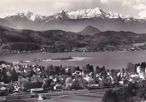 3545 - Österreich - Kärnten , Pörtschach am Wörthersee mit Mittagskogel , Kurort - gelaufen 1964