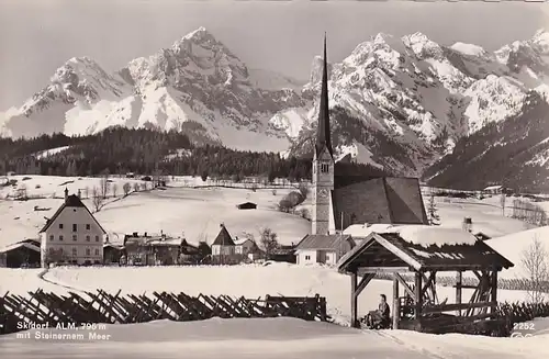 3551 - Österreich - Salzburg , Skidorf Alm mit steinernem Meer - gelaufen