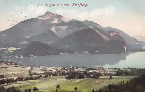 3564 - Österreich - Salzburg , St. Gilgen mit dem Schafberg - gelaufen 1907