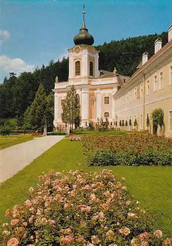 3595 - Österreich - Niederösterreich , Mariahilfberg in Gutenstein , Wallfahrtskirche und Kloster - gelaufen