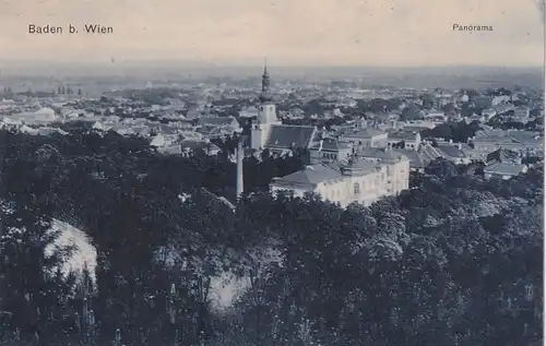 3596 - Österreich - Niederösterreich , Baden bei Wien , Panorama - gelaufen 1907