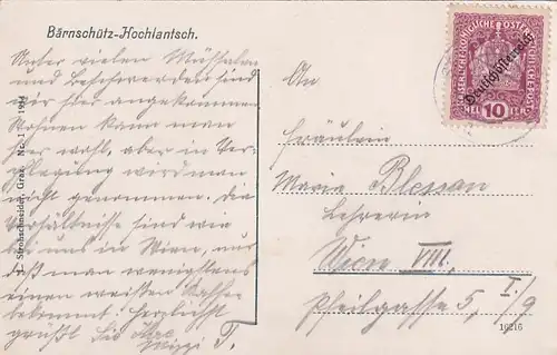 3617 - Österreich - Steiermark , Bärnschütz Hochlantsch - gelaufen 1914