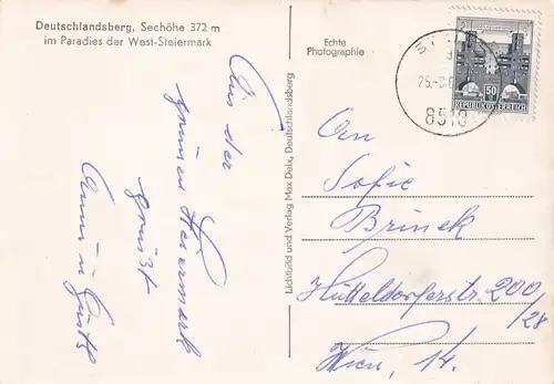 3625 - Österreich - Steiermark , Deutschlandsberg , West Steiermark , Panorama - gelaufen 1966