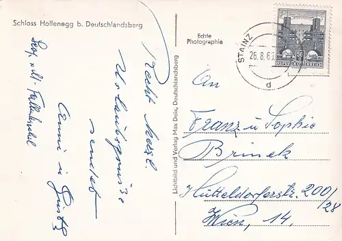 3632 - Österreich - Steiermark , Deutschlandsberg , Schloss Hollenegg - gelaufen 1965