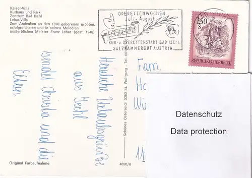 3644 - Österreich - Oberösterreich , Bad Ischl , Leharstadt , Kaiser Villa , Kurhaus , Lehar Villa , Mehrbildkarte - gelaufen 1976