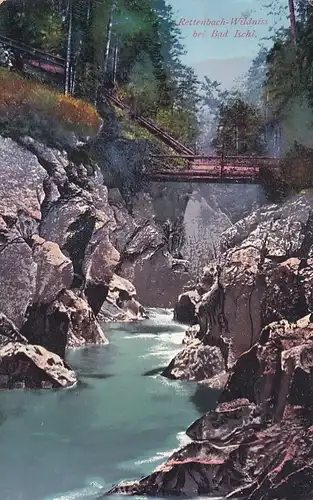 3648 - Österreich - Oberösterreich , Bad Ischl , Rettenbach Wildniss v. 1906 - gelaufen 1912