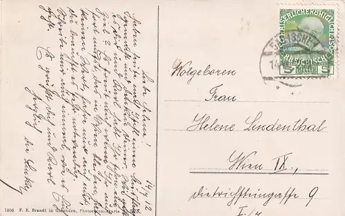 3648 - Österreich - Oberösterreich , Bad Ischl , Rettenbach Wildniss v. 1906 - gelaufen 1912