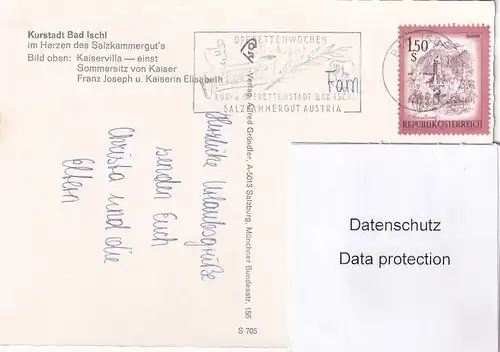 3651 - Österreich - Oberösterreich , Bad Ischl , Kaiservilla , Sommersitz des Kaisers , Franz Joseph u. Kaiserin Elisabeth - gelaufen