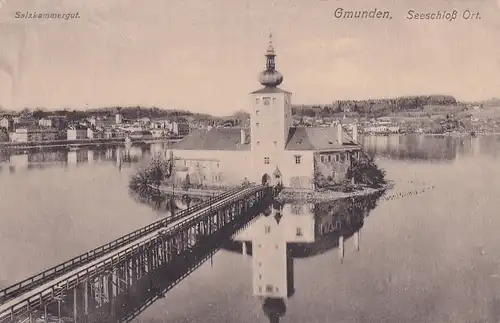 3652 - Österreich - Oberösterreich , Gmunden , Seeschloß Ort , Salzkammergut - gelaufen 1906