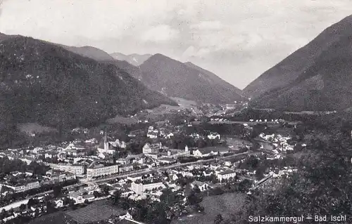 3654 - Österreich - Oberösterreich , Bad Ischl , Salzkammergut , Panorama - gelaufen 1936