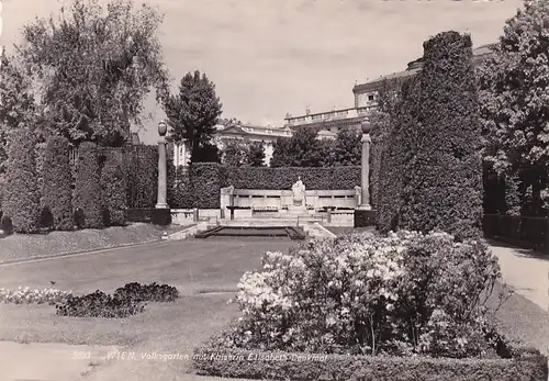 3662 - Österreich - Wien , Volksgarten mit Kaiserin Elisabeth Denkmal - gelaufen 1963