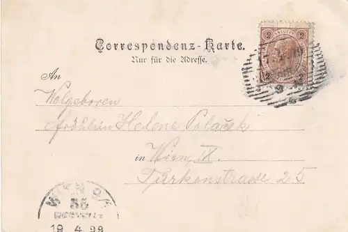 3667 - Österreich - Tirol , Gruß aus Innsbruck , von der Brumersbarre aus - gelaufen 1899