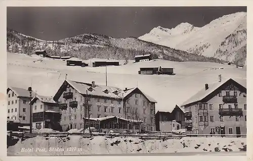 3690 - Österreich - Tirol , Sölden , Hotel Post , Gasthof - gelaufen 1949