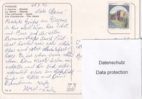 3708 - Italien - Firenze , Il Duomo , Abside , Die Domkirche , Die Absis - gelaufen 1986