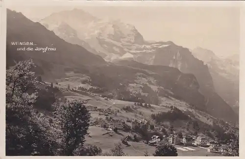 3716 - Schweiz - Wengen , und die Jungfrau - gelaufen 1925