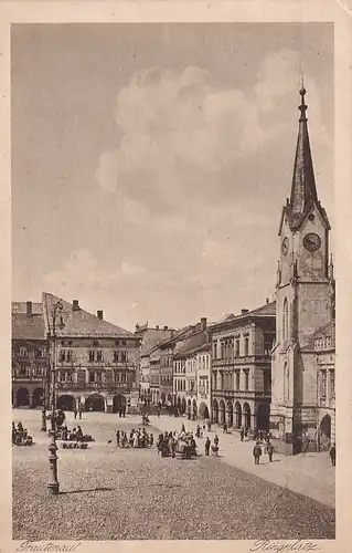 3727 - Tschechoslowakei - Czech , Trautenau , Ringplatz - gelaufen 1921