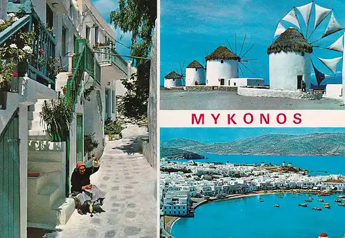 3734 - Griechenland - Greetings from Mykonos - gelaufen 1988