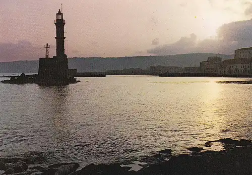 3735 - Griechenland - Crete , Canea , Kreta , Xania , Leuchtturm - gelaufen 1980