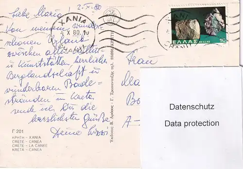 3735 - Griechenland - Crete , Canea , Kreta , Xania , Leuchtturm - gelaufen 1980