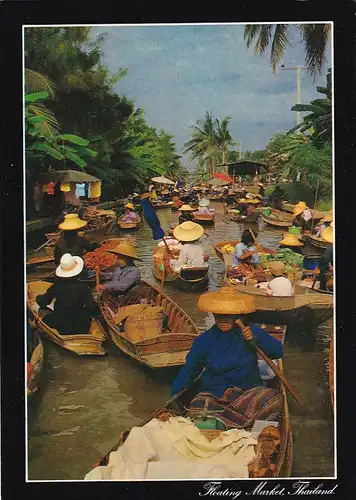 3736 - Thailand - Floating Market  , Boote - gelaufen