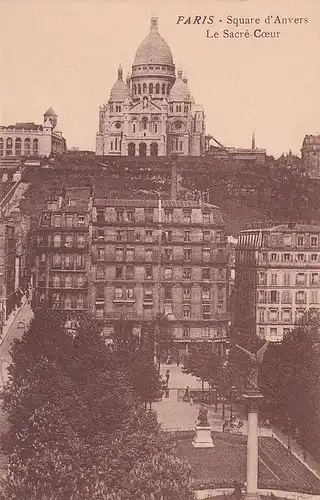 3770 - Frankreich - Paris , Square d'Anvers , Le Sacre Coeur - nicht gelaufen