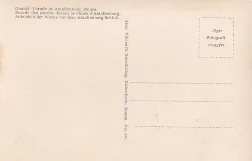 3771 - Dänemark - Kopenhagen , Kobenhavn , Vagtparaden paa Amalienborg Slot , Aufziehen der Wache - nicht gelaufen