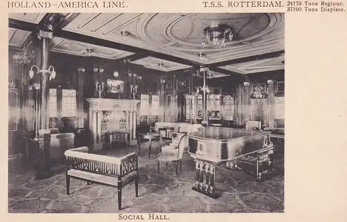 3773 - Holland - T.S.S. Rotterdam , Holland America Line , Social Hall - nicht gelaufen