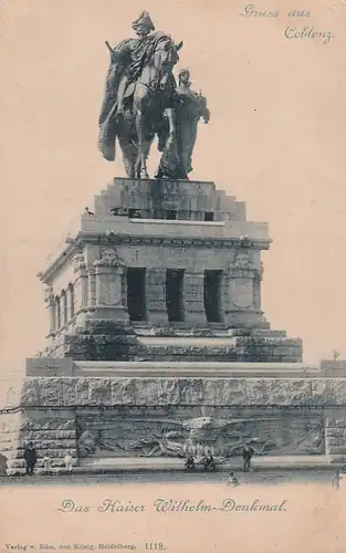 3775 - Deutschland - Gruss aus Coblenz , Koblenz , Kaiser Wilhelm Denkmal - nicht gelaufen