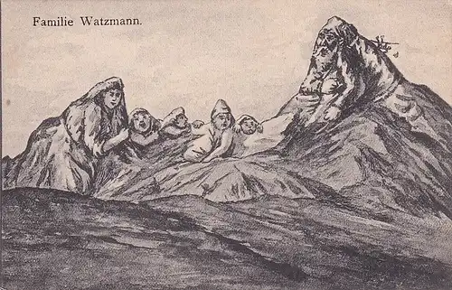 3794 - Deutschland - Watzmann Gebirge , Familie Watzmann , Humor - nicht gelaufen