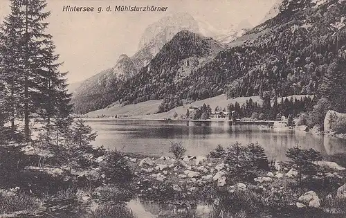 3799 - Deutschland - Hintersee gegen den Mühlsturzhörner - nicht gelaufen 1909