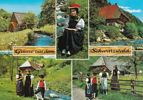 3825 - Deutschland - Grüße aus dem Schwarzwald , Tracht - gelaufen 1983