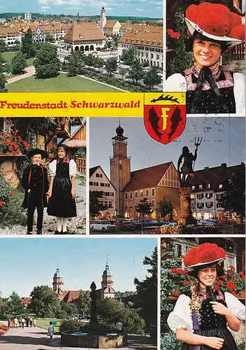 3834 - Deutschland - Freudenstadt , Schwarzwald , Tracht - gelaufen 1977