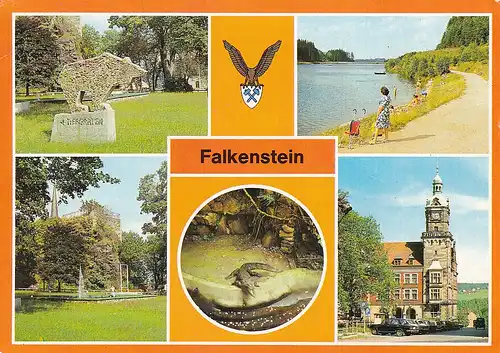 3858 - Deutschland - Falkenstein , Kreis Auerbach , Schloßfelsen , Mehrbildkarte - nicht gelaufen