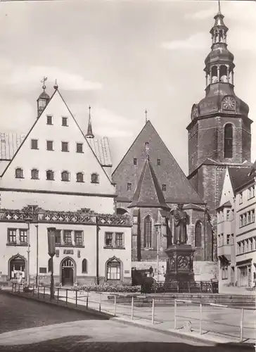 3873 - Deutschland - Eisleben , Marktplatz , Rathaus , Andreaskirche - nicht gelaufen
