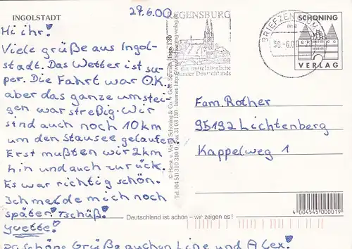 3904 - Deutschland - Ingolstadt , Tilly Feste , Münster , Kreuztor , Armeemuseum , Mehrbildkarte - gelaufen 2000