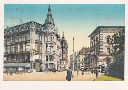 3958 - Deutschland - Leipzig , Eingang zur Petersstraße , Aug. Polich. , Reichsbank , Nachdruck einer Karte aus 1911 - nicht gelaufen