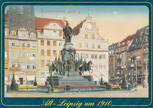 3963 - Deutschland - Leipzig , Alt Leipzig um 1910 , Siegesdenkmal - nicht gelaufen