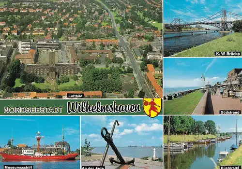 3973 - Deutschland - Wilhelmshaven , Nordseestadt , Rüstersiel , an der Jade , K. W. Brücke , Südstrand - gelaufen