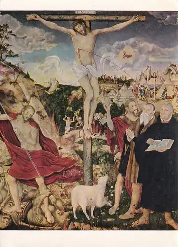 3974 - Deutschland - Weimar , Stadtkirche St. Peter und Paul , Altarbild von Lucas Cranach - nicht gelaufen