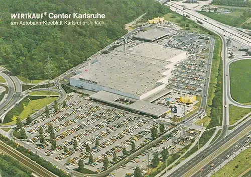 3982 - Deutschland - Karlsruhe , Wertkauf Center am Autobahn Kleeblatt Karlsruhe Durlach - gelaufen 1977