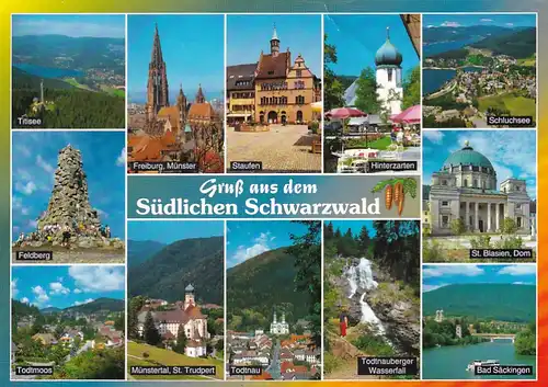 3991 - Deutschland - Gruß aus dem Südlichen Schwarzwald , Titisee , Feldberg , Staufen , Schluchsee , Bad Säckingen - nicht gelaufen