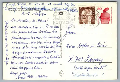 4011 - Wallberggipfelfelsen , Tegernsee , Rottach , Bad Wiessee - gelaufen 1974