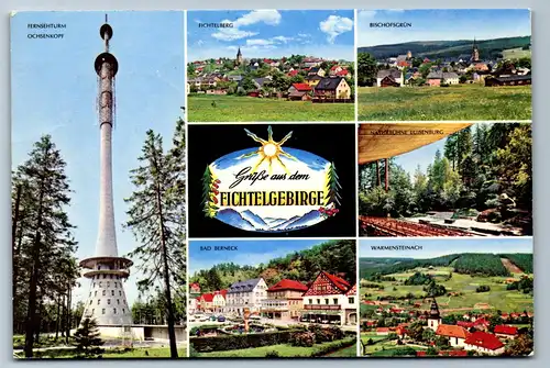 4014 - Grüße aus dem Fichtelgebirge , Ochsenkopf , Bischofsgrün , Bad Berneck , Warmensteinach - gelaufen 1981
