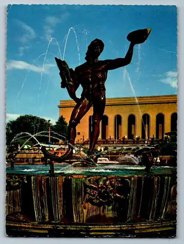 4034 - Göteborg , Poseidon Springbrunnen von Carl Milles - gelaufen 1961