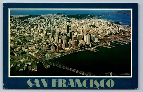 4037 - San Francisco , Panorama , Bay Bridge , Golden Gate Bridge , Brücke - gelaufen 1988