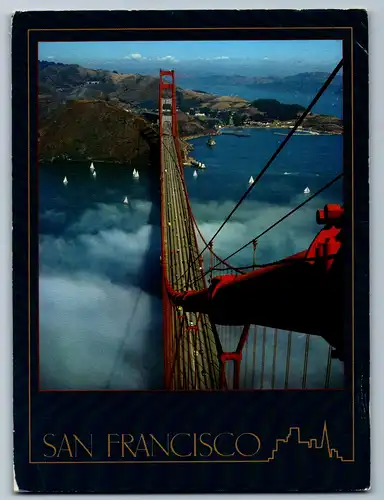 4043 - San Francisco , View from the south Tower of the Golden gate Bridge - gelaufen 1990