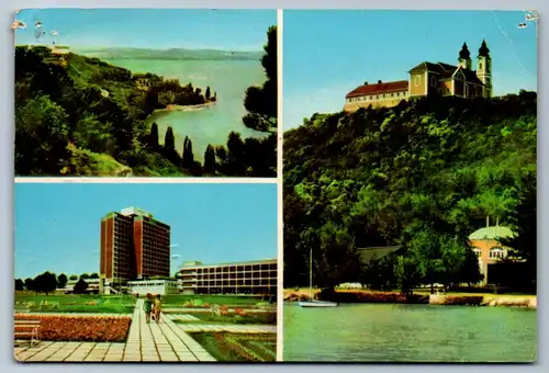 4052 - Tihany , Balatonfüred , Mehrbildkarte - gelaufen 1973