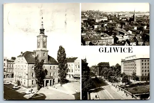 4084 - Gliwice , Ratusz , Widok ogolny , Ulica Zwyciestwa - gelaufen 1978