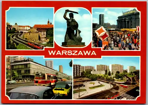 4102 - Warszawa , Trasa W - Z. Pomnik Syreny , Mehrbildkarte - nicht gelaufen